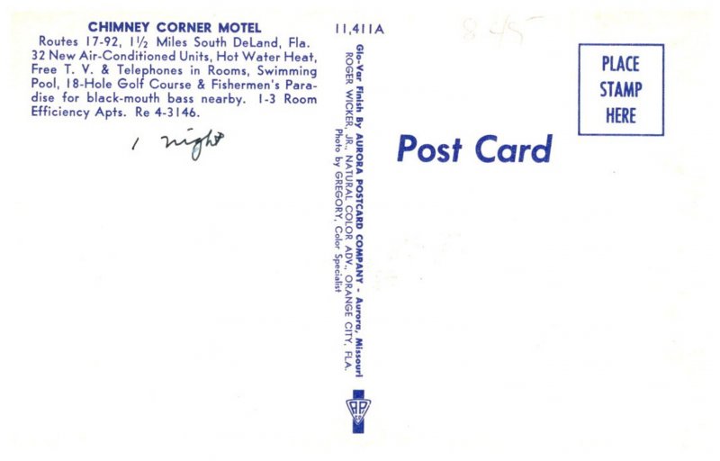 Florida  DeLand  Chimmney Corner Motel