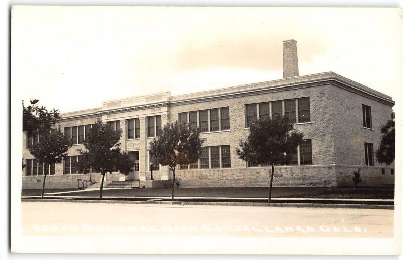 South Central High School RPPC Lamar, Colorado c1930s Vintage Photo Postcard