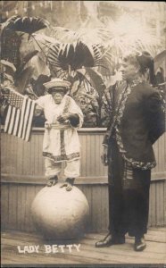 Vaudeville Trained Chimp on Ball American Flag LADY BETTY Portland OR Cancel