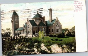 Postcard NY Troy  Oakwood Cemetery Earl Crematory