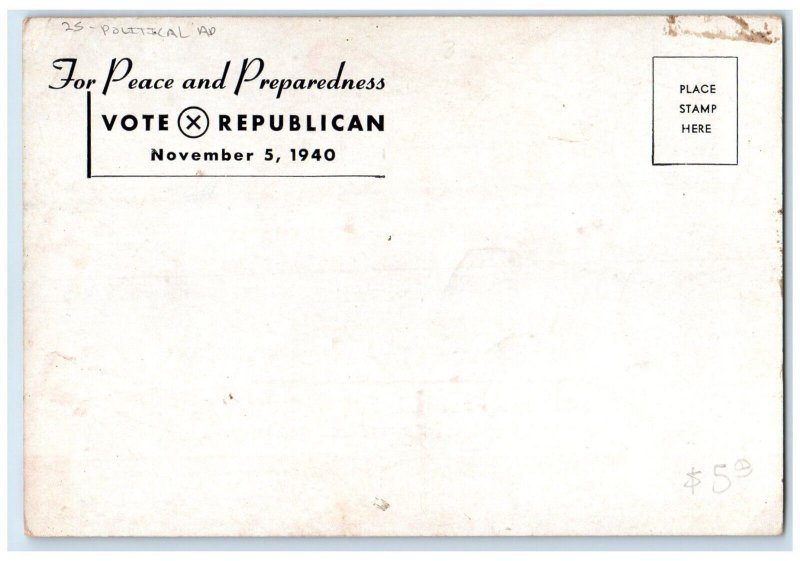 1940 Stop National Muddling Give Labor Political Advertising Vintage Postcard