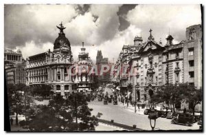 Postcard Modern Madrid Calle Alcala there Avda Jose Antonio