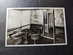 Mint Germany LZ 129 Hindenburg Zeppelin RPPC Postcard Smoking Room