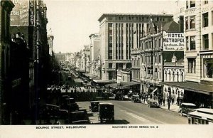 Australia, Melbourne, RPPC, Bourke Street, Business Section, Rose No 6