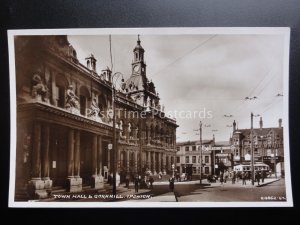 Suffolk IPSWICH Town Hall & Cornhill - Old RP Postcard