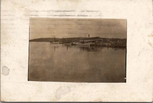 RPPC Greenfield Ohio Ferryboats Dock Pier 1917 Real Photo Postcard Y14