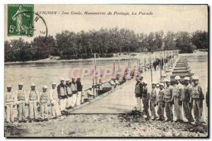 Old Postcard Army Avignon 7th Genie bypass Laborers Parade