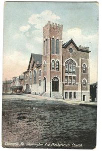 Postcard Washington Ave Presbyterian Church Charleroi PA 1910