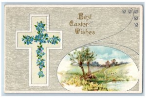 Oshkosh Wisconsin WI Postcard Easter Flowers Winsch Back Embossed 1910 Posted