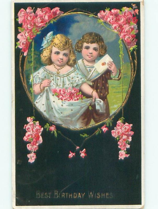 Pre-Linen GIRL COLLECTS PINK FLOWERS IN HER DRESS AC1519