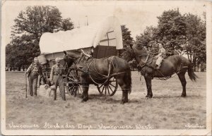 Vancouver WA Stockader Days Washington Wagon c1953 Scarce RP Postcard E80 *as is