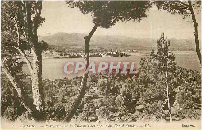 Antibes - Cours Massena - Carte postale ancienne et vue d'Hier et Aujourd'hui