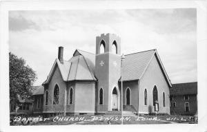 Denison Iowa~Baptist Church~Medieval Cross pattee~Vintage RPPC-Postcard