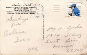 Harbor Motel Bellevue Iowa Postcard PC463