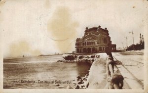 Romania Constanta Cazinoul si Bulevardul RPPC Vintage Postcard 07.08