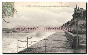 Old Postcard Parame La Digue Beaten By The Waves October 30, 1905