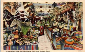 1942 Front of Bar View Buckhorn Curio Store San Antonio TX Postcard