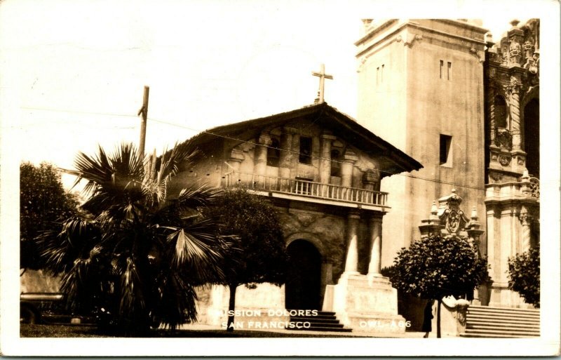 Vtg Cartolina RPPC 1941 Missione Dolores - San Francisco Ca