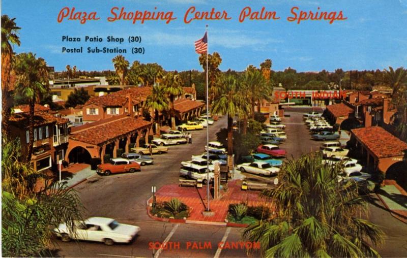 POSTCARD Plaza Shopping Centre, Palm Springs. CA. California USA