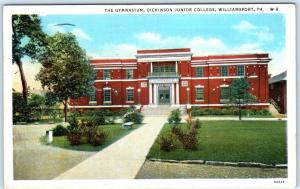 WILLIAMSPORT, Pennsylvania PA  Gymnasium DICKINSON JUNIOR COLLEGE  1936 Postcard