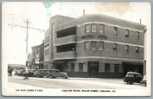 AUSTRALIA CEELONG CARLTON HOTEL VINTAGE REAL PHOTO POSTCARD RPPC SCOUT STAMP