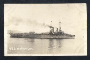 RPPC UNITED STATED NAVY BATTLESHIP USS ARKANSAS SHIP REAL PHOTO POSTCARD