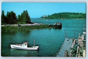 1960 Minturn Maine Postcard Waterfront Hockamock Head Burnt Coat Harbor Light