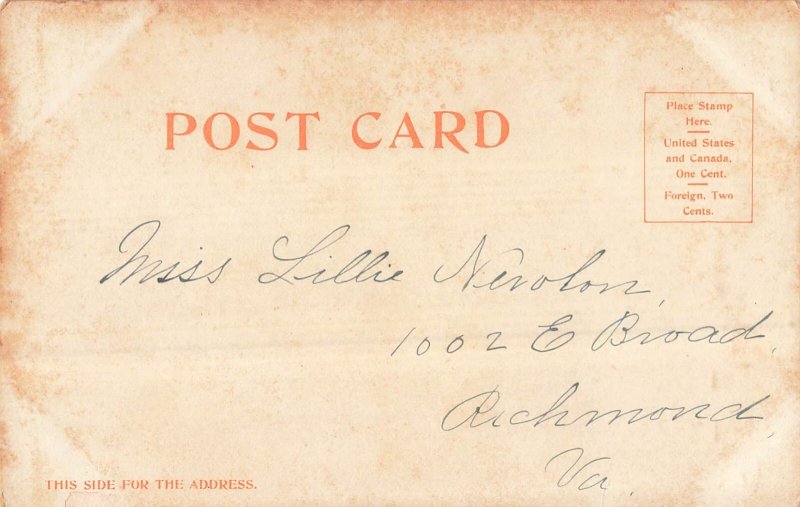 Richmond Virginia VA~Hotel Jefferson~1900s POSTCARD