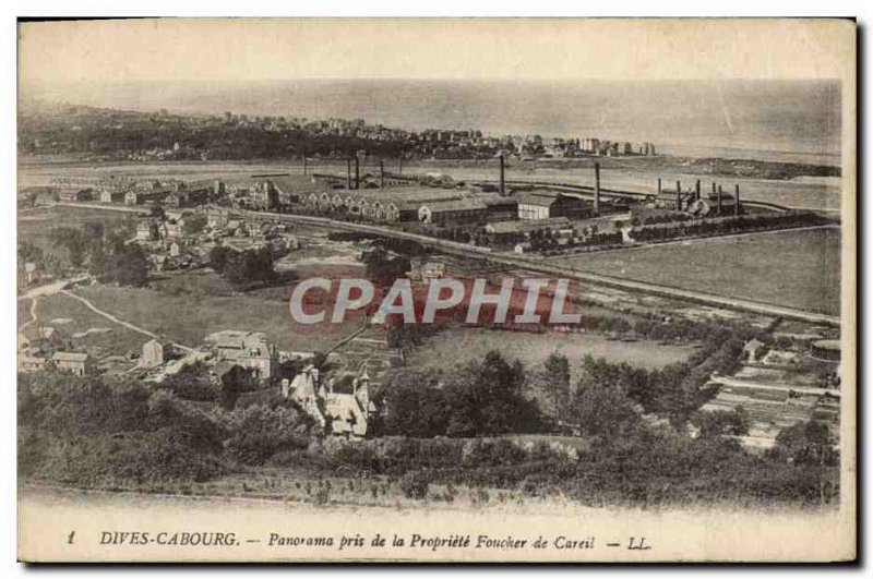 Old Postcard Panorama Cabourg Dives taken Foucher Property Careil