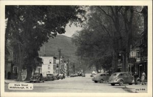 Middleburgh New York Main Street Scene Classic Cars Vintage Postcard