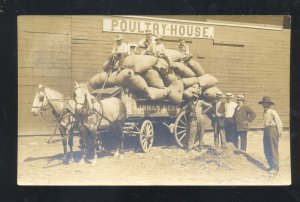 RPPC SEDALIA MISSOURI MAIN STREET POULTRY HOUSE REAL PHOTO POSTCARD MO.