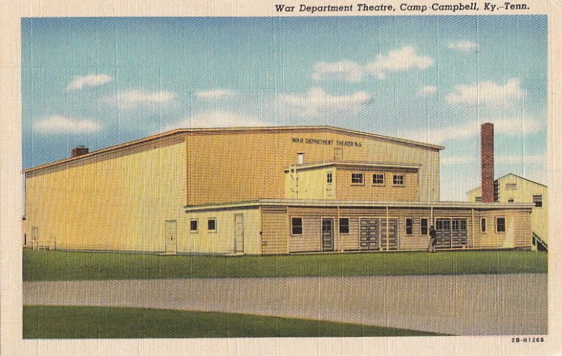 Postcard  War Department Theatre Camp Campbell KY TN