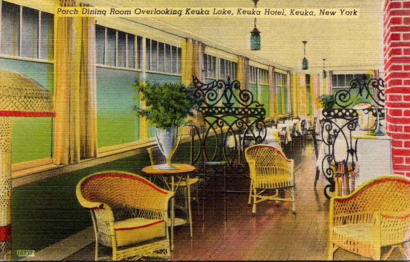 New York Keuka Porch Dining Room Overlooking Keuka Lake Keuka Hotel