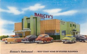 Biloxi Mississippi Baricev's Restaurant and Lounge Vintage Postcard AA40647