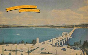 Lake Washington Floating Bridge Seattle Washington 1940s postcard