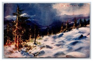 Winter Scene In Rocky Mountains Colorado CO UNP DB Postcard E19