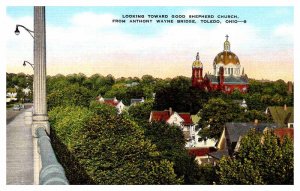 Postcard CHURCH SCENE Toledo Ohio OH AQ5924