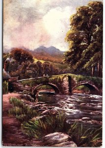 c1910 BEDDGELERT BRIDGE N WALES RAPHAEL TUCK OILETTE SCENIC POSTCARD 46-144