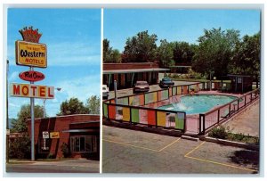 c1960s Red Cloud Motel Exterior Pool Scene Vernal Utah UT Unposted Cars Postcard