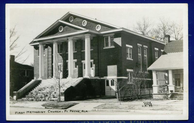 Fort Payne Alabama al First Methodist Church Real Photo Postcard RPPC