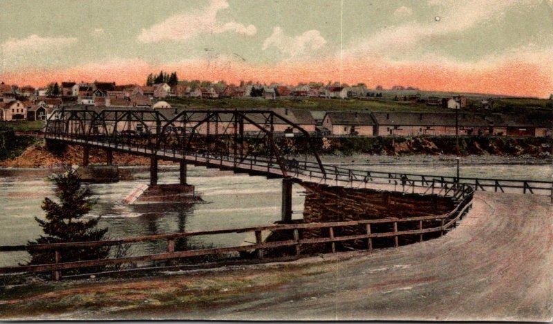 Maine Bridge On Androscoggin River 1906