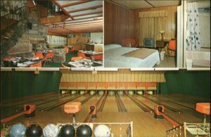 Enosburg Falls VT Bowling Alley Interior Old Postcard