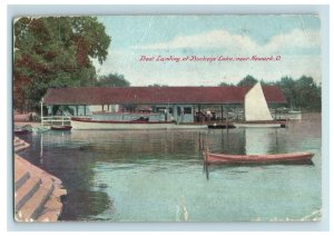 c. 1910 Boat Landing Buckeye Lake Newark, OH. Postcard P15 
