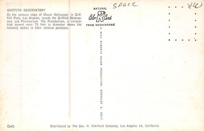 Griffith Observatory CA, USA Space Unused 