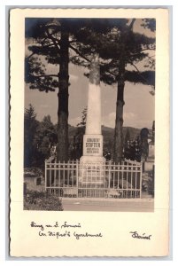 RPPC Adalbert Stifter Monument Czech Republic Nová Pec-Volary UNP Postcard V22