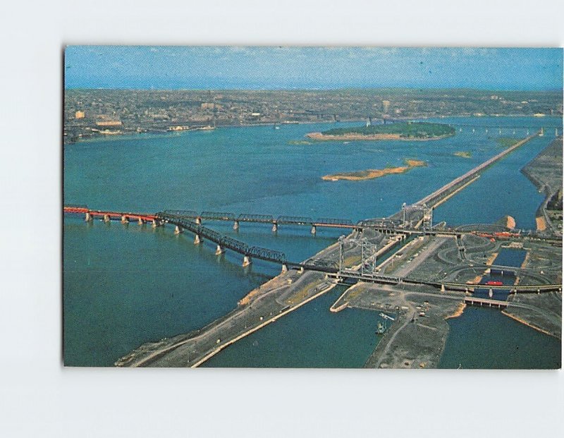 Postcard Aerial View of the St. Lambert Lock Montreal Quebec Canada