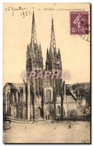 Old Postcard Quimper The front of the cathedral