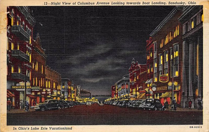 Columbus Avenue, Night Sandusky, Ohio OH