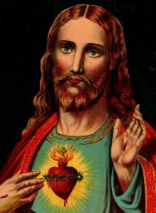 1880's-90's Victorian Religious Card Jesus Sacred Heart Wm. M Donaldson 7C