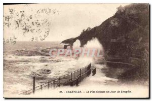 Postcard Old Granville Le Plat Gousset a Storm Day